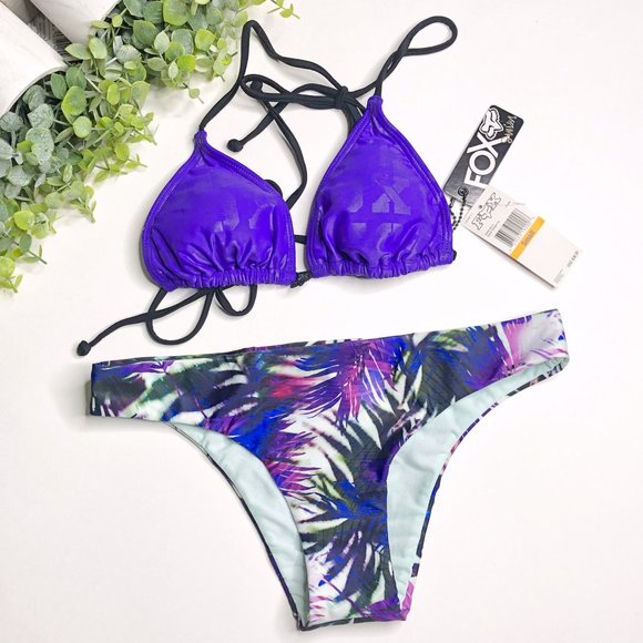 Fox Other - New Roxy Fox Purple Leaf 2 Piece Bikini - Size S